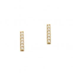 Tai Accessories The CZ Stick Stud Earring In Gold