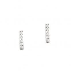 Tai The CZ Stick Stud Earring In Silver Accessories