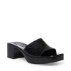Steve Madden The PVC Block Heel Slide In Black Shoes