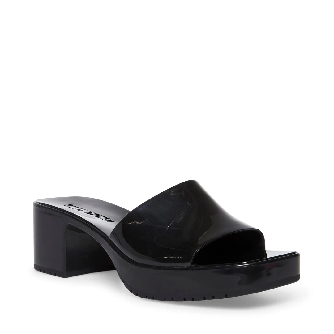 Steve Madden The PVC Block Heel Slide In Black Shoes 1 Steve Madden The PVC Block Heel Slide In Black Shoes