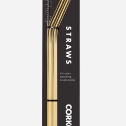Corkcicle The 2 Pack Reusable Straw In Gold Accessories