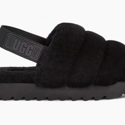 Ugg The Closed Toe Fluff Sling Slipper In Black