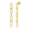 Tai The Double Chain Link CZ Earrrings In Gold