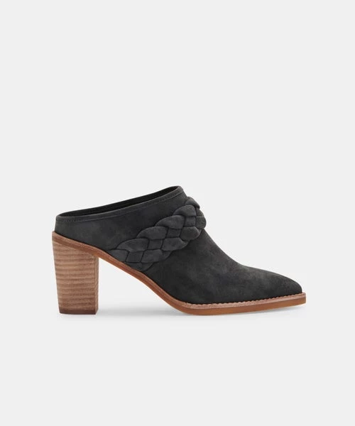 Dolce Vita The Mid Heel Pointed Mule With Braid In Anthracite 2 Dolce Vita The Mid Heel Pointed Mule With Braid In Anthracite