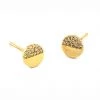 Tai The Circle Studs With Pave CZ Accents In Gold Accessories