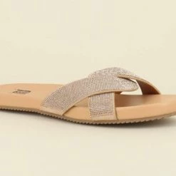 Bibi Lou The Comfort Pave Braid Slide In Nude Shoes