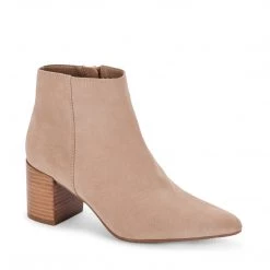 Blondo The Mid Block Heel Pointed Dress Bootie In Mushroom Shoes