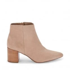 Blondo The Mid Block Heel Pointed Dress Bootie In Mushroom Shoes