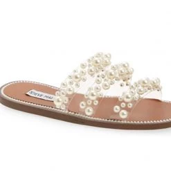Steve Madden The Flat Pearl Slide In Clear