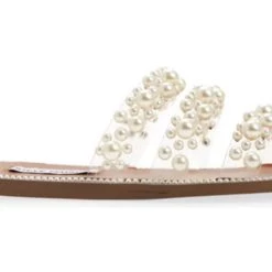 Steve Madden The Flat Pearl Slide In Clear