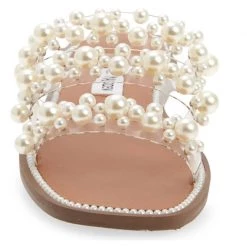 Steve Madden The Flat Pearl Slide In Clear