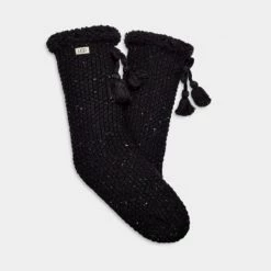 UGG The Knit Fleece Socks In Black