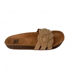 Bibi Lou Shoes The Cork Footbed Braided Slide In Nude