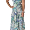 Veronica M The V-Neck Maxi In Green Blue Paisley