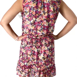 Veronica M The Sleeveless Smock Mini Dress In Pink Floral Contemporary Clothing