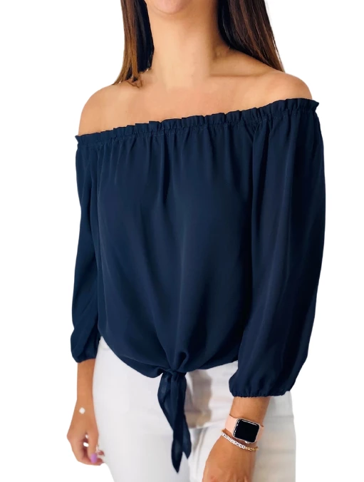 Veronica M The Off The Shoulder Blouse In Navy Contemporary Clothing 1 Veronica M The Off The Shoulder Blouse In Navy Contemporary Clothing