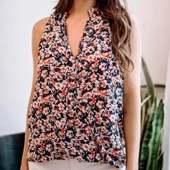 Veronica M The Sleeveless Surplus In Navy Floral
