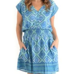 Walker & Wade The Anna Dress In Aqua Diamond