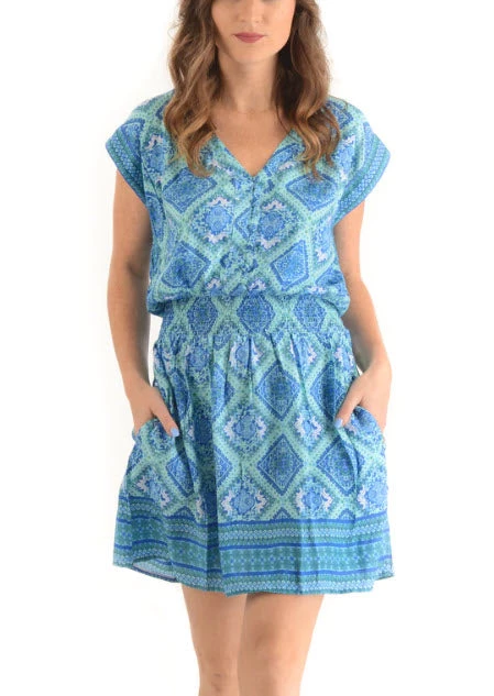 Walker & Wade The Anna Dress In Aqua Diamond 1 Walker & Wade The Anna Dress In Aqua Diamond