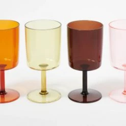 Sunny Life The Set Of 4 Plastic Wine Glasses In Multi