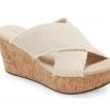 Chocolat Blu The Frayed X Band Cork Wedge In Natural Shoes