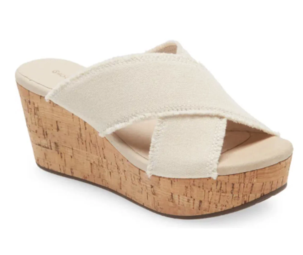 Chocolat Blu The Frayed X Band Cork Wedge In Natural Shoes 1 Chocolat Blu The Frayed X Band Cork Wedge In Natural Shoes