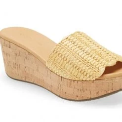 Chocolat Blu Shoes The Macrame Slide On Work Wedge In Natural