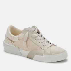 Dolce Vita The Linen & Snake Sneaker In Natural Shoes