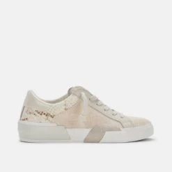 Dolce Vita The Linen & Snake Sneaker In Natural Shoes
