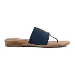 Andre Assous Shoes The Elastic Thong Sandal In Navy