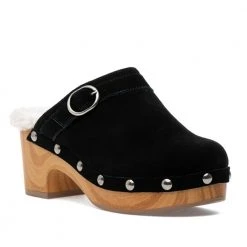Chinese Laundry The Faux Fur Lined Clog With Belt Detail In Black