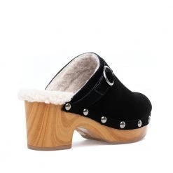 Chinese Laundry The Faux Fur Lined Clog With Belt Detail In Black