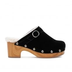 Chinese Laundry The Faux Fur Lined Clog With Belt Detail In Black