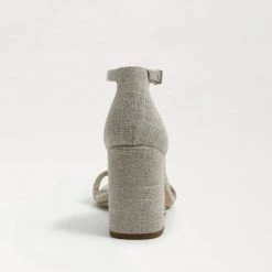 Sam Edelman The Block Heel Dress Sandal In Natural Linen Shoes