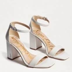 Sam Edelman The Block Heel Dress Sandal In White