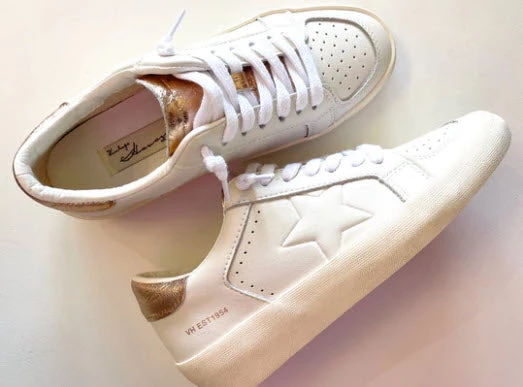 Vintage Havana The Embossed Star Lace Sneaker In White Rose Gold 1 Vintage Havana The Embossed Star Lace Sneaker In White Rose Gold