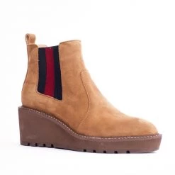 Cecelia The Stripe Gore Bootie In Tan