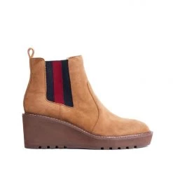 Cecelia The Stripe Gore Bootie In Tan