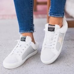 Vintage Havana Shoes The Star Sneaker Mule With Faux Fur Trim In Taupe