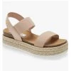 Steve Madden The Two Band Platform Espadrille In Blush