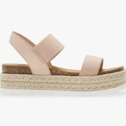 Steve Madden The Two Band Platform Espadrille In Blush