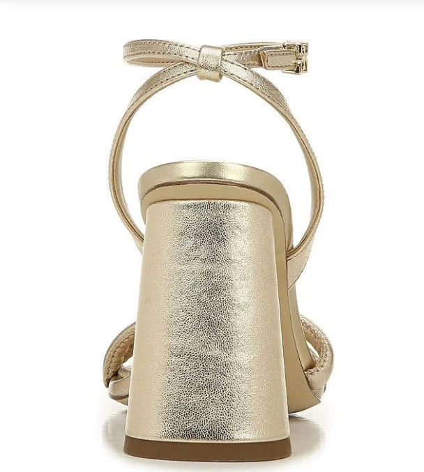 Sam Edelman The Square Toe High Heel Sandal In Gold 3 Sam Edelman The Square Toe High Heel Sandal In Gold