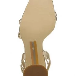Sam Edelman The Square Toe High Heel Sandal In Gold 7 Sam Edelman The Square Toe High Heel Sandal In Gold