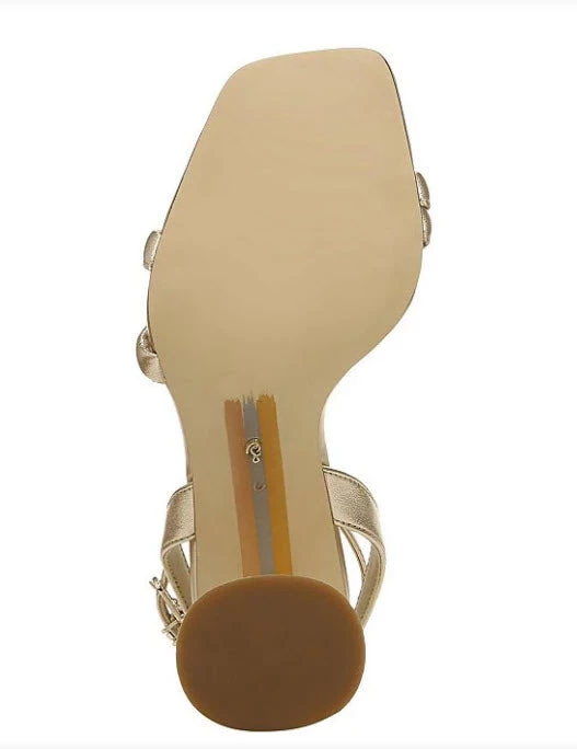 Sam Edelman The Square Toe High Heel Sandal In Gold 4 Sam Edelman The Square Toe High Heel Sandal In Gold