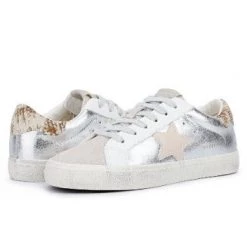 Vintage Havana The Metallic Star Lace Sneaker In Silver Multi Shoes