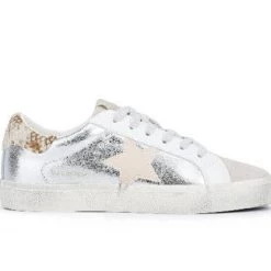 Vintage Havana The Metallic Star Lace Sneaker In Silver Multi Shoes