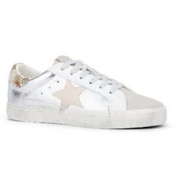 Vintage Havana The Metallic Star Lace Sneaker In Silver Multi Shoes