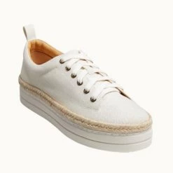 Jack Rogers The Canvas With Jute Sneaker In White Shoes
