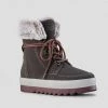 Cougar The Waterproof Fur Collar Lace Snow Boot In Pewter Shoes